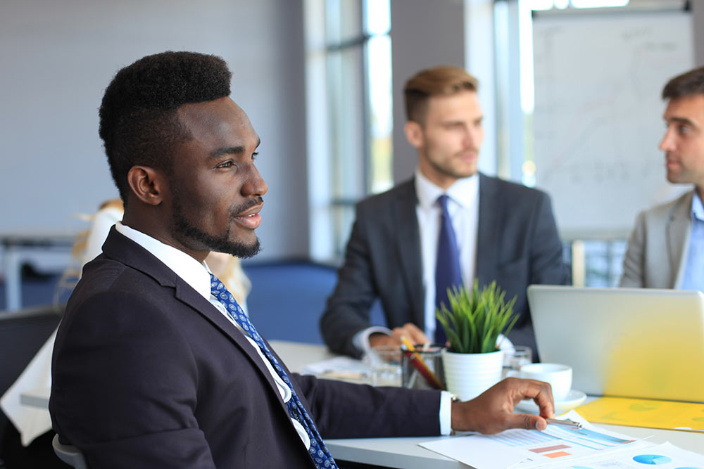 Executive weighing a difficult business decision